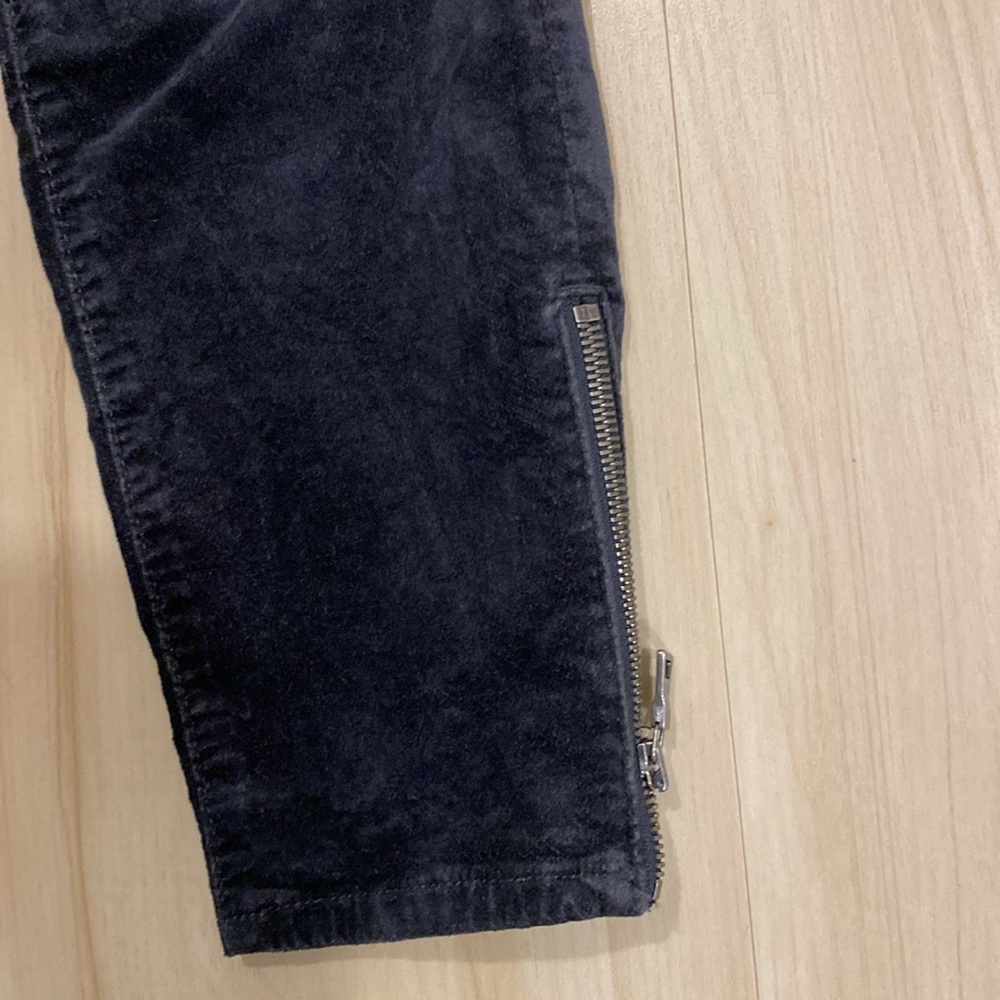 Loft Black Velvet Skinny Pants Size 28/6 Goth Dark Academia Punk Biker Moto Work - Picture 8 of 16